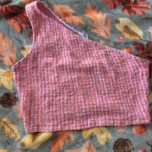 a new day One-Shoulder Pink and Orange Crop Top
